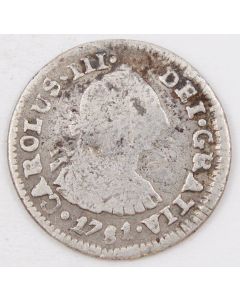 1781 Bolivia 1/2 Real silver coin POTOSI PR KM-51 circulated 