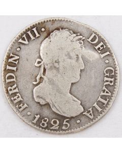 1825 Bolivia 2 Reales silver coin Potosi JL KM#83 circulated 