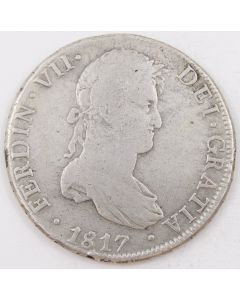 1817 Bolivia 8 Reales silver coin Potosi PJ KM#84 circulated