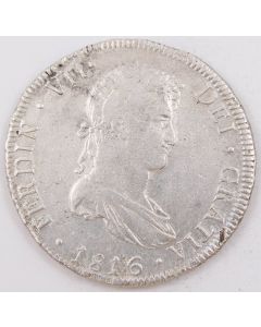 1816 Bolivia 8 Reales silver coin PJ KM#64 a/EF