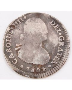 1804 Chile 1 Real silver coin Santiago-FJ KM-57 circulated 