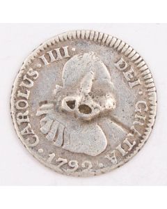 1799 Bolivia 1/2 Real silver coin PTS PR KM-69 circulated damage