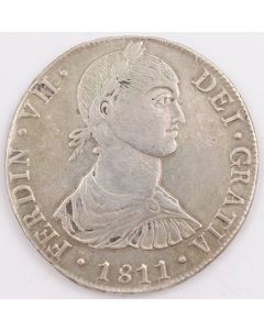 1811 Peru 8 Reales silver coin Lima JP KM#106.2 EF