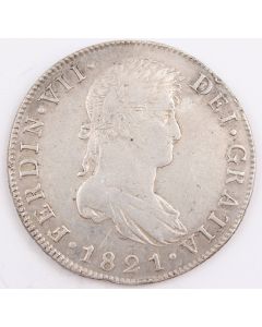 1821 Guatemala 8 Reales silver coin NG M KM#69 EF+