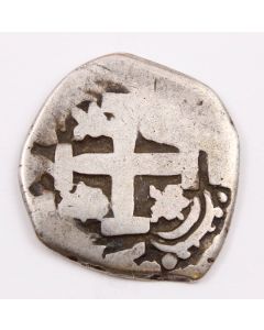 1761 Bolivia 2 Reales silver cob Potosi KM#43 circulated 6.03 grams