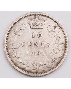 1882H Canada 10 cents F+