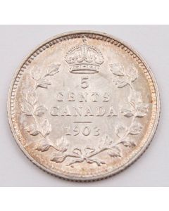 1903 Canada 5 cents Choice AU