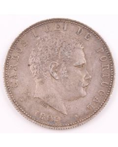 1899 Portugal 1000 Reis silver coin EF+