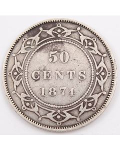 1874 Newfoundland 50 Cents F+