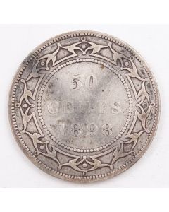 1898 small w Newfoundland 50 cents VG