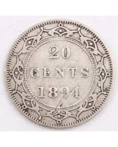 1894 Newfoundland 20 Cents NT2 F+