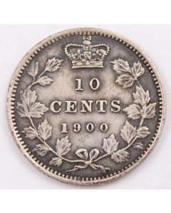 1900 Canada 10 cents EF damage obverse added metal at 12 oclock