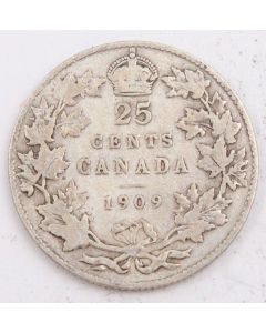 1909 Canada 25 cents VG