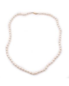 Cultured Pearl Necklace 18 inch 14K gold clasp 