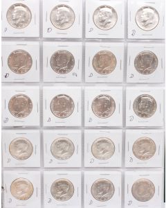 20x 1964 D Kennedy silver Half Dollars 20-coins Choice Uncirculated
