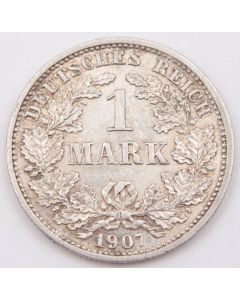 1907 D Germany 1 Mark silver coin Choice AU