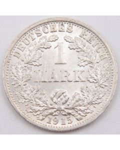 1915 F Germany 1 Mark silver coin Choice UNC