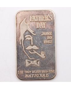 1 oz National Refiners Assay Silver Art Bar Fathers Day .999 fine