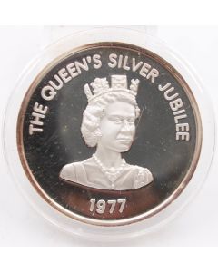 1 oz The Queens Silver Jubilee 1977 One troy oz .999 Fine Silver Art Bar proof