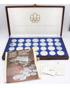 1976 Montreal Olympics 28-silver coin complete set Case/key COAs Choice UNC