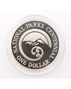 1987 New Zealand $1 silver coin National Parks original case P65a Choice Proof