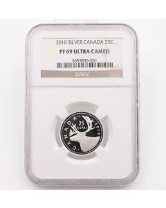 2010 Canada Silver 25 cent NGC PF69 Ultra Cameo 