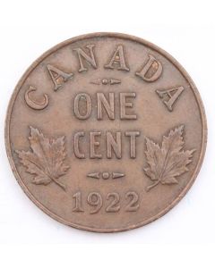 1922 Canada one cent Key date nice EF+
