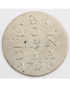 1791 Netherlands Holland 2 Stuivers AU/UNC 