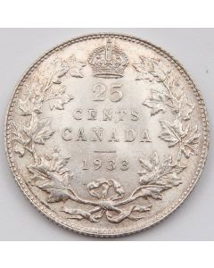 1933 Canada 25 cents Choice AU