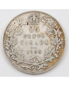 1935 Canada 25 cents VF+