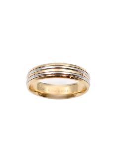 18K yellow gold and Platinum Mens Wedding Ring 8.61 grams Size 11