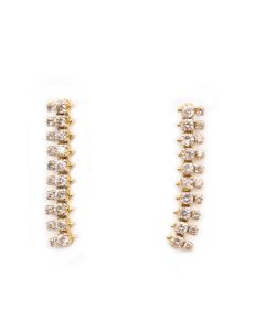 2.03cts Diamond pierced earrings Riviere style 1.25 inch 