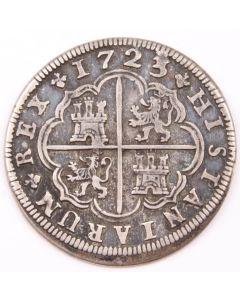 1723 Spain 2 Reales silver coin VF 