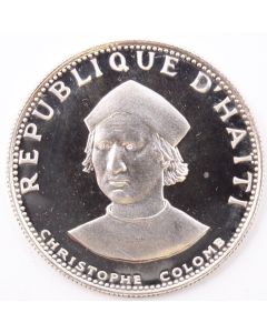 1973 Haiti 25 Gourdes silver coin KM102 Columbus .249 oz silver  Gem Proof
