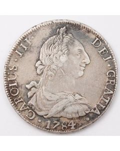 1784 PTS PR Bolivia 8 Reales 26.7 grams small reverse puncture shield top