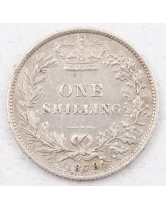 1879 Great Britain Shilling No die number nice VF+ 