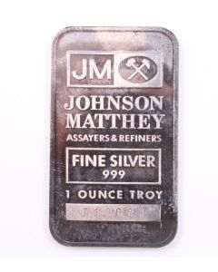 1 oz JM Silver Bar Johnson Matthey Serial #710081