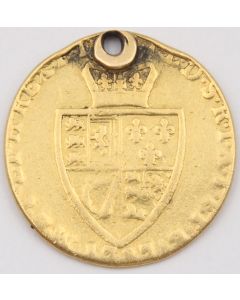 1787 Great Britain Spade Guinea ex-jewelry gold coin damaged hole 7.94 grams