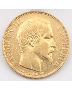 1854 A France 20 Francs gold coin very nice EF/AU