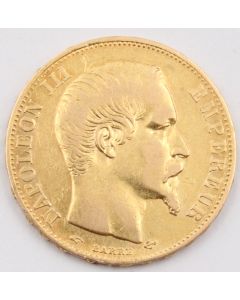 1858 A France 20 Francs gold coin nice EF/AU