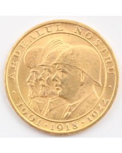 1944 Romania 1601-1918-1944 20 Lei gold coin Choice Uncirculated