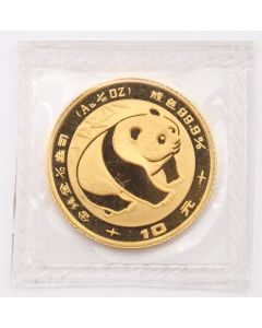 1983 1/10 oz 10 Yuan Gold Panda .999 Pure Gold Sealed Mint 