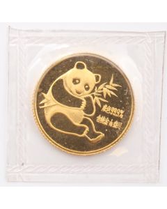 1982 1/10 oz 10 Yuan Gold Panda .999 Pure Gold Sealed Mint First Year 