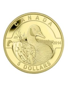 2014 Canada 1/10th oz Pure gold Coin $5 O Canada: Goose