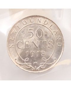 1918c Newfoundland 50 cents ICCS MS-62