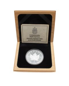 1989 $5 Canada Maple Leaf Issue Silver Proof 10th Anniversary 