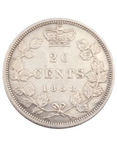 1858 Canada 20 cents VF+