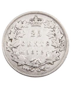 1872H Canada 25 cents FINE