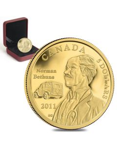 2011 Canada 1/10th oz .9999 pure $5 Gold Coin - Dr. Norman Bethune