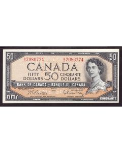 1954 Canada $50 banknote Beattie Rasminsky B/H7986774 nice Uncirculated